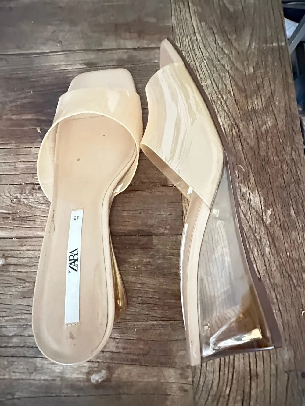 Zara wedge slides